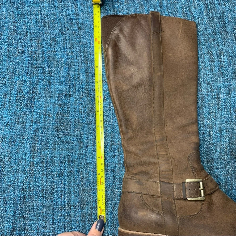 Cole Haan Petra Brown Leather Riding Boots Knee High Women's Size 5.5 Side Zip